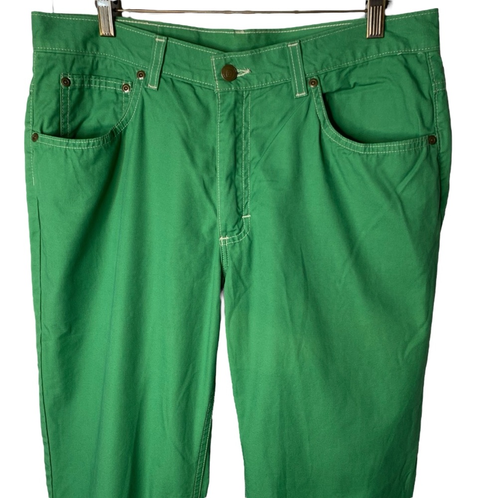 Bills Khakis 5 Pocket Twill Pants 32 x 31 Green Straight Fit Cotton Made In USA - Picture 2 of 9